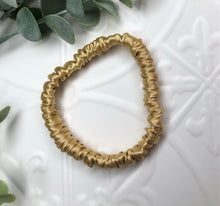 Load image into Gallery viewer, Luxury Mulberry Silk hair scrunchies - Gold