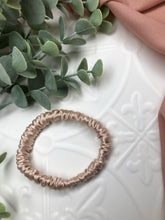 Load image into Gallery viewer, Luxury Mulberry Silk hair scrunchies - Champaign
