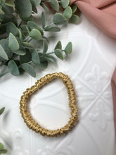 Load image into Gallery viewer, Luxury Mulberry Silk hair scrunchies - Gold
