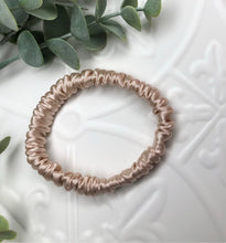Load image into Gallery viewer, Luxury Mulberry Silk hair scrunchies - Champaign