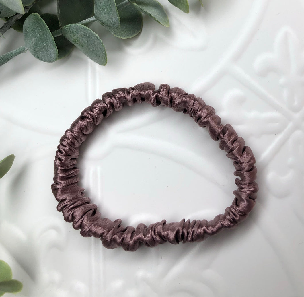 Luxury Mulberry Silk hair scrunchies - violet