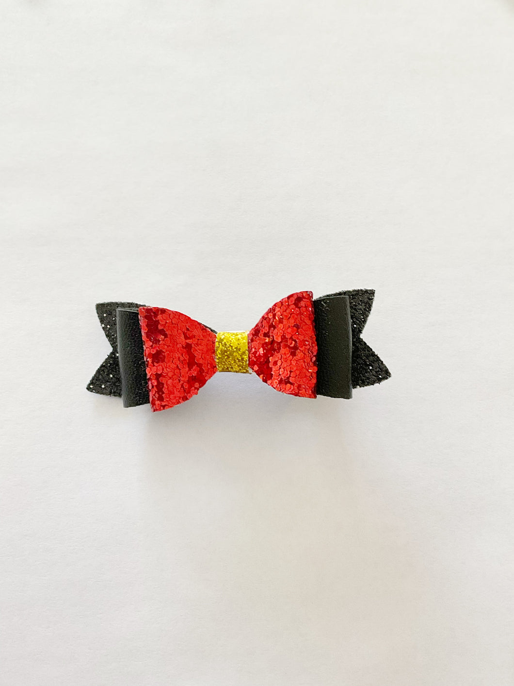 Leather/Glitter Flag bow