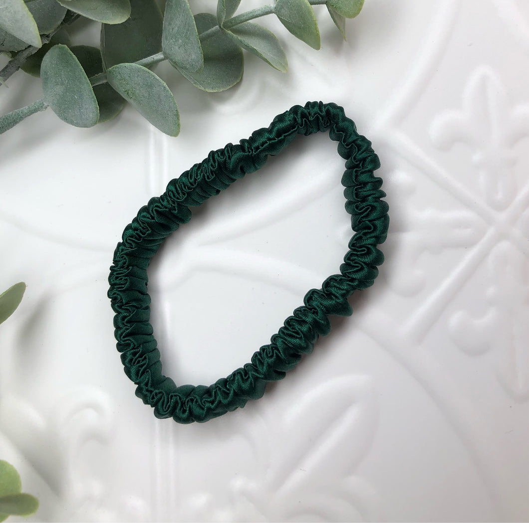 Luxury Mulberry Silk hair scrunchies - Green